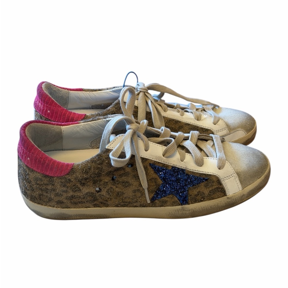 Golden Goose Superstar Leopard Print  Suede Low Tops - Picture 3 of 6